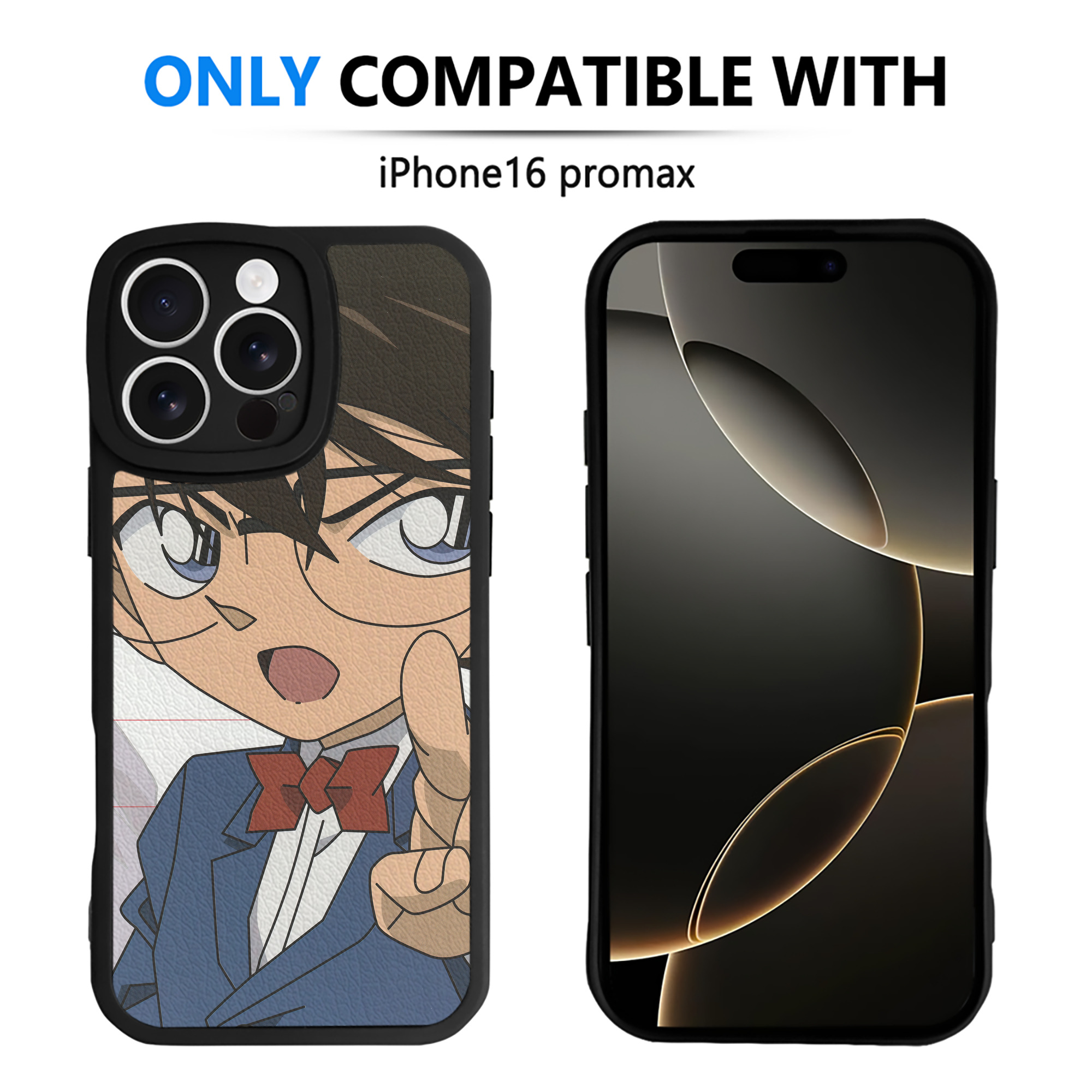 （画像用） 名探偵コナン Detective Conan 【iPhone 16シリーズ対応】シリコンスマホケース（レザー調） 材質：シリコン